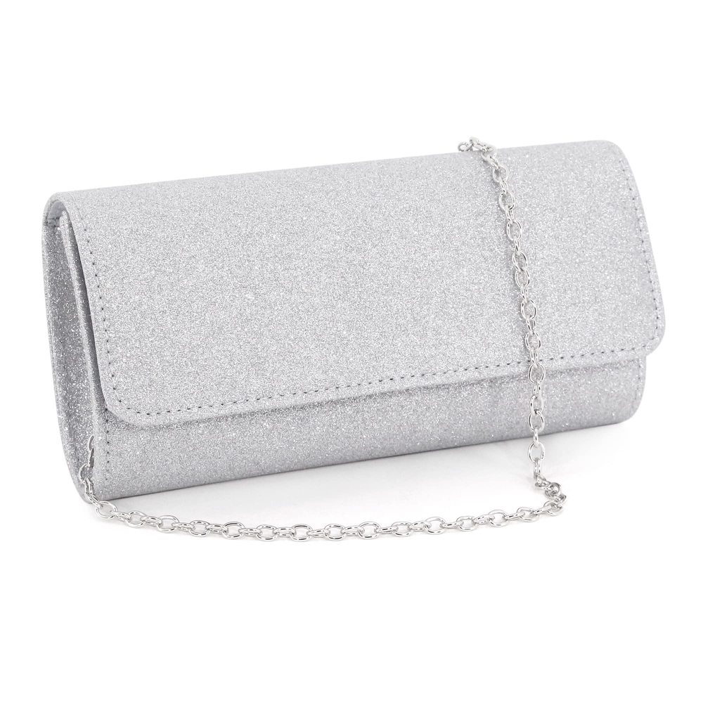 Evening Bag Silver Square Sparkling Glitter Handbag Crossbody :)